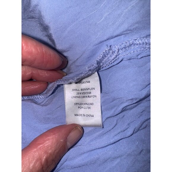 Vici X Destiny Powder Blue Tiered Maxi Dress Ruffle Sleeves Tie-Back M Cottage - Picture 8 of 12